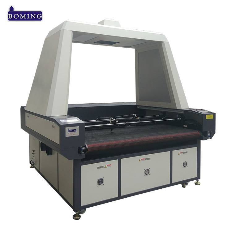 Embroidery Patch Leather Fabric 130w 150watt Two Axis Auto Feed Camera Scan Co2 3d Laser Cut Machine For Sale